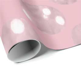 Polka Big Stippen Roze poeder Blush Glitter Roos Cadeaupapier