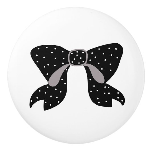 Polka Bow Knob Keramische Knop (Voorkant)