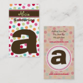 Polka Colour Snoep Stippen Monogram Alphabet Fun C Visitekaartje (Voorkant / Achterkant)