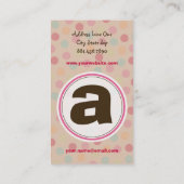 Polka Colour Snoep Stippen Monogram Alphabet Fun C Visitekaartje (Achterkant)