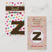 Polka Colour Snoep Stippen Monogram Alphabet Fun C Visitekaartje (Voorkant / Achterkant)