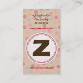 Polka Colour Snoep Stippen Monogram Alphabet Fun C Visitekaartje (Achterkant)