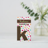 Polka Colour Snoep Stippen Monogram Alphabet Fun C Visitekaartje (Staand voorkant)