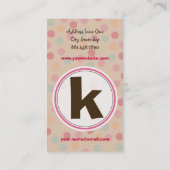 Polka Colour Snoep Stippen Monogram Alphabet Fun C Visitekaartje (Achterkant)