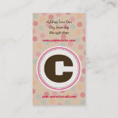 Polka Colour Snoep Stippen Monogram Alphabet Fun C Visitekaartje (Achterkant)