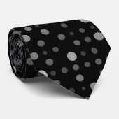 Polka Dot 01.Grey Black BG Stropdas (Opgerold)