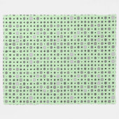Polka Dot 01.Grey Lgreen BG Fleece Deken (Voorkant (Horizontaal))