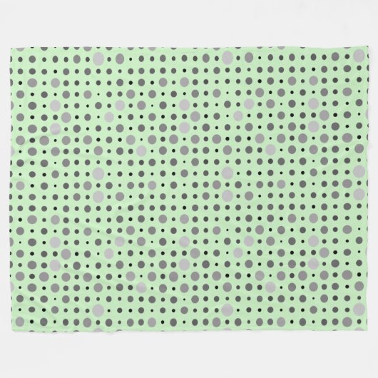 Polka Dot 01.Grey Lgreen BG Fleece Deken (Voorkant (Horizontaal))