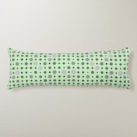 Polka Dot 01.Grey Lgreen BG Lichaamskussen (Voorkant)