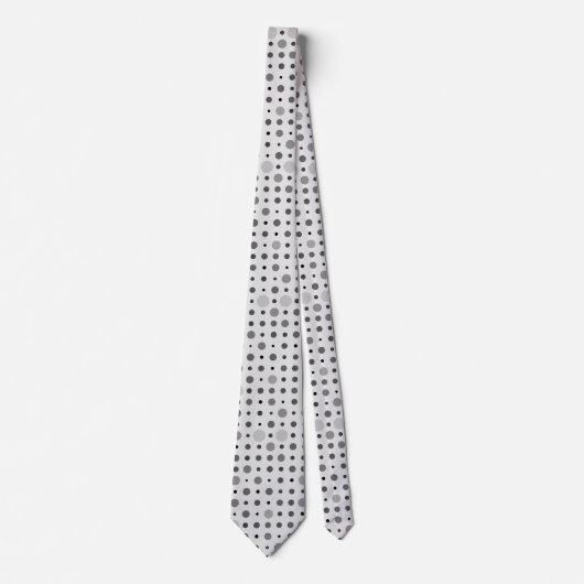Polka Dot 01.Grey OffWhite BG Stropdas (Voorkant)