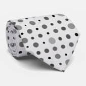 Polka Dot 01.Grey OffWhite BG Stropdas (Opgerold)