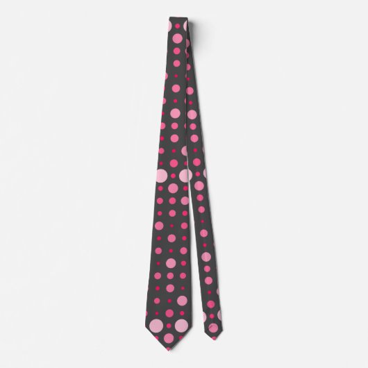 Polka Dot 01.Roze DGrey BG Stropdas (Voorkant)