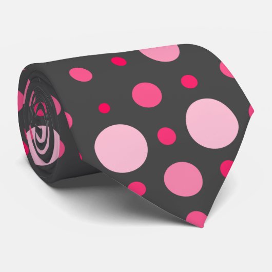 Polka Dot 01.Roze DGrey BG Stropdas (Opgerold)
