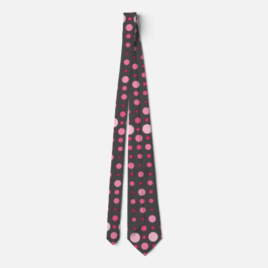 Polka Dot 01.Roze DGrey BG Stropdas (Achterkant)