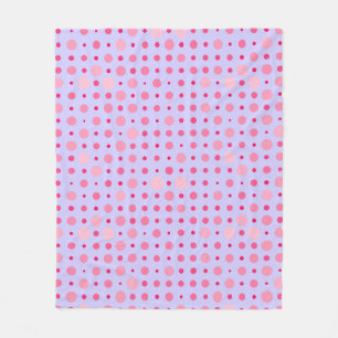 Polka Dot 01.Roze LPurple BG Fleece Deken