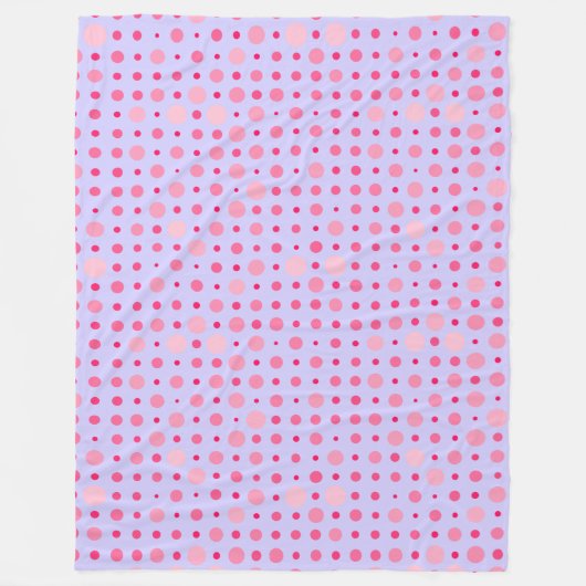 Polka Dot 01.Roze LPurple BG Fleece Deken (Voorkant)