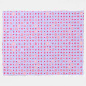 Polka Dot 01.Roze LPurple BG Fleece Deken (Voorkant (Horizontaal))