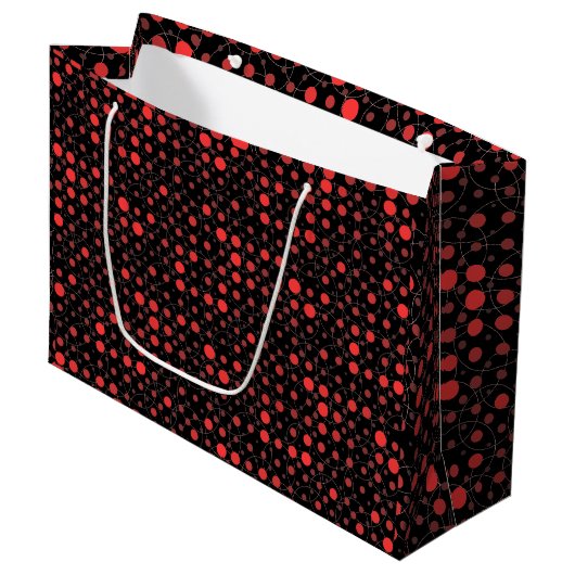 Polka Dot 01A.Red Black BG Groot Cadeauzakje (Voorkant Gekanteld)