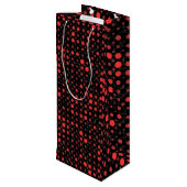 Polka Dot 01A.Red Black BG Wijn Cadeautas (Achterkant Gekanteld)
