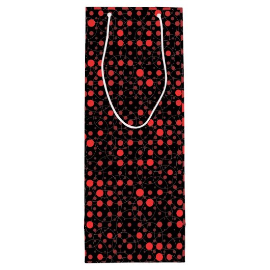 Polka Dot 01A.Red Black BG Wijn Cadeautas (Achterkant)