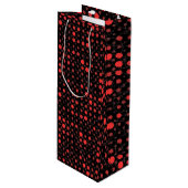 Polka Dot 01A.Red Black BG Wijn Cadeautas (Voorkant Gekanteld)