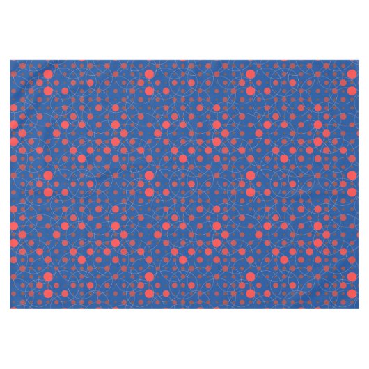 Polka Dot 01A.Red Dblue BG Tafelkleed (Voorkant (Horizontaal))