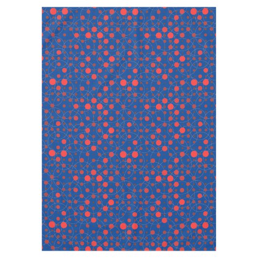 Polka Dot 01A.Red Dblue BG Tafelkleed (Voorkant)