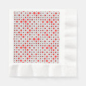Polka Dot 01A.Red offwhite BG Servet (Voorkant)