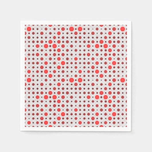 Polka Dot 01A.Red offwhite BG Servet (Voorkant)
