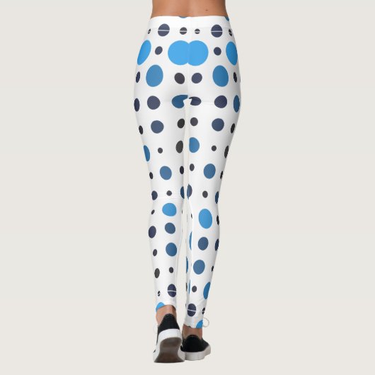 Polka Dot 01x.Blue schaduw Leggings (Achterkant)