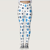 Polka Dot 01x.Blue schaduw Leggings (Voorkant)