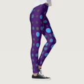Polka Dot 01X.Blue Shade D Paarse BG Leggings (Rechts)