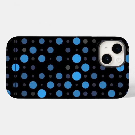 Polka Dot 01X.Blue Shade Zwart BG Case-Mate iPhone Case (Achterkant (horizontaal))