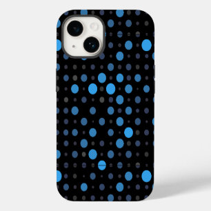 Polka Dot 01X.Blue Shade Zwart BG iPhone 14 Hoesje