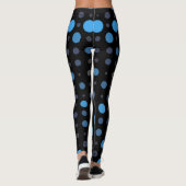 Polka Dot 01X.Blue Shade Zwart BG Leggings (Achterkant)