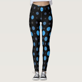Polka Dot 01X.Blue Shade Zwart BG Leggings