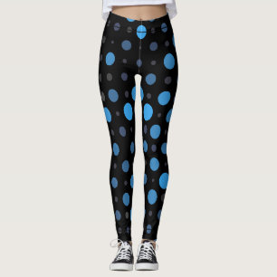 Polka Dot 01X.Blue Shade Zwart BG Leggings