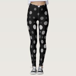 Polka Dot 01X.Grey Schaduw Zwart BG Leggings