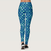 Polka Dot 02.Green. Dblue BG Leggings (Achterkant)