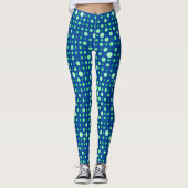 Polka Dot 02.Green. Dblue BG Leggings (Voorkant)
