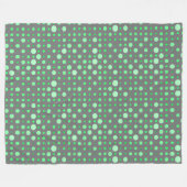 Polka Dot 02.Green. Grijs BG Fleece Deken (Voorkant (Horizontaal))