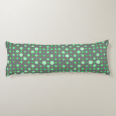 Polka Dot 02.Green. Grijs BG Lichaamskussen (Achterkant)