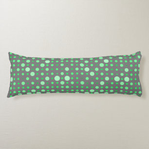 Polka Dot 02.Green. Grijs BG Lichaamskussen