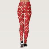 Polka Dot 02.Green. Rood BG Leggings (Achterkant)