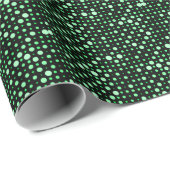 Polka Dot 02.Green. Zwart BG Cadeaupapier (Rol Hoek)