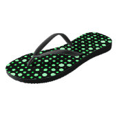 Polka Dot 02.Green. Zwart BG Teenslippers (Schuin)