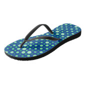 Polka Dot 02.Groen. Blauw BG Teenslippers (Schuin)