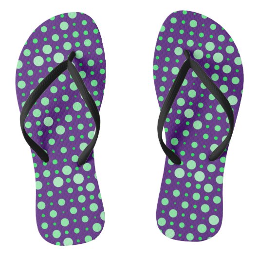 Polka Dot 02.Groen. D PAARSE BG Teenslippers (Voetbed)