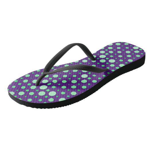 Polka Dot 02.Groen. D PAARSE BG Teenslippers (Schuin)