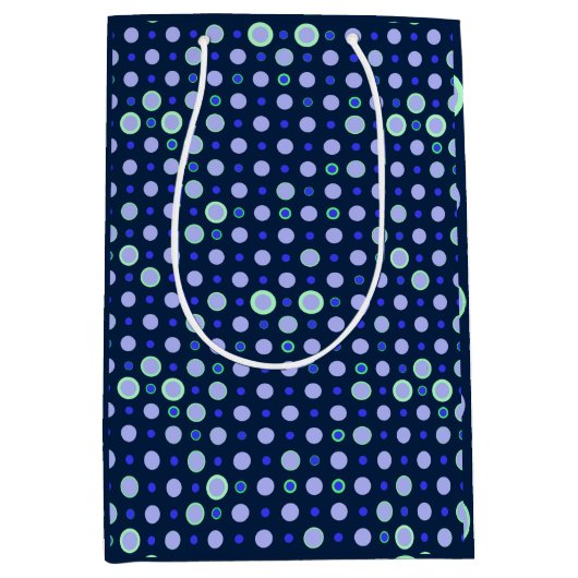 Polka Dot 03.Blue.Green DBlue BG Medium Cadeauzakje (Voorkant)